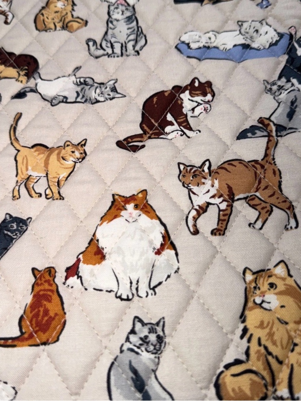 Vera Bradley Large Travel Tote A Cat's Life Zip Top Quilted Cotton Bag Kitty NWT - Picture 7 of 9